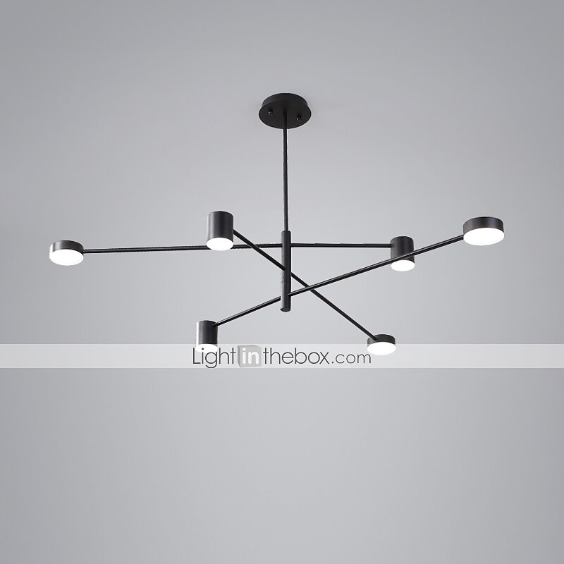 6 φώτα οδήγησε βιομηχανική πολυέλαιος / φως περιβάλλοντος μαύρο βαμμένο για υπνοδωμάτιο υπνοδωμάτιο 110-120v / 220-240v / ζεστό λευκό / λευκό 2026 - $187.2 –P2