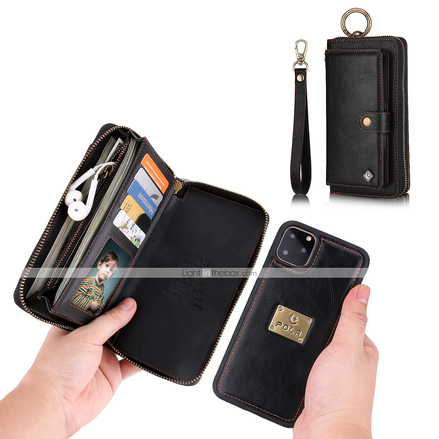 puhelin Etui Käyttötarkoitus iPhone 16 iPhone 15 Pro Max Plus iPhone 14 13 12 11 Pro Max Mini X XR XS Max 8 7 Plus Lompakkokorttikotelo Irroitettava Magneetti Koko vartalon suoja Retro aitoa nahkaa 2025 - $41.99 –P2