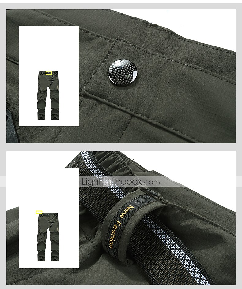 Men's Hiking Pants Trousers Summer Outdoor Regular Fit Waterproof Breathable Quick Dry Stretchy Pants / Trousers Bottoms Elastic Waist Dark Grey Black Elastane Camping / Hiking Hunting Fishing M L XL 2025 - $31.19 –P10