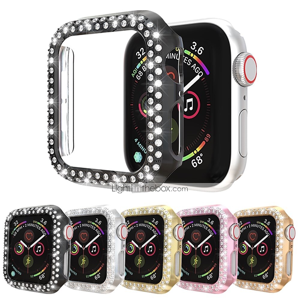Чехол для часов Совместим с Apple Watch Series 8 7 41mm 45mm / Series 6 5 4 SE 40mm 44mm / Series 3 2 1 38mm 42mm Устойчивый к царапинам Блестящий бриллиант Защита от пыли ПК Часы Крышка 2025 - $11.99 –P1
