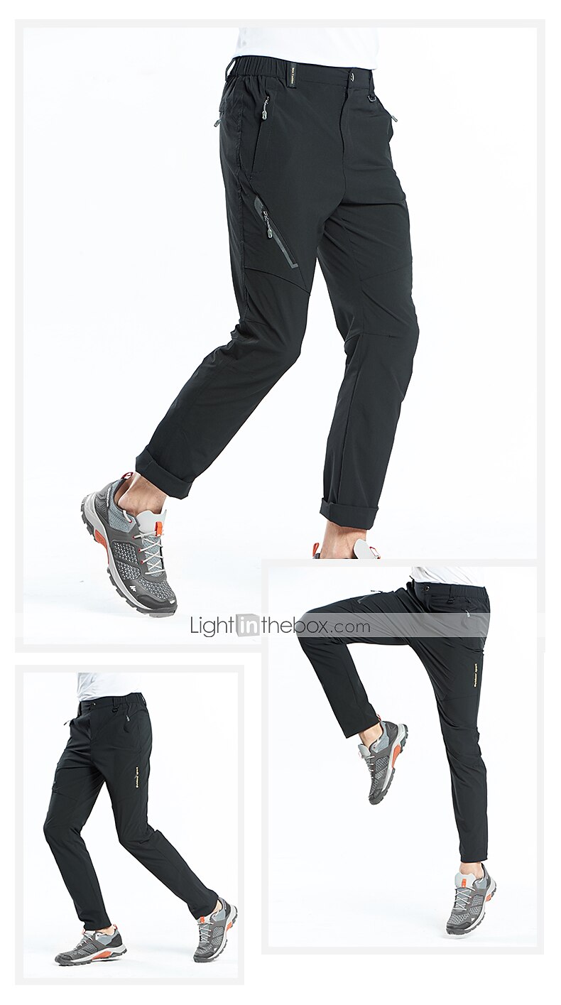 Men's Hiking Pants Trousers Summer Outdoor Regular Fit Waterproof Breathable Quick Dry Stretchy Pants / Trousers Bottoms Elastic Waist Dark Grey Black Elastane Camping / Hiking Hunting Fishing M L XL 2025 - $31.19 –P8