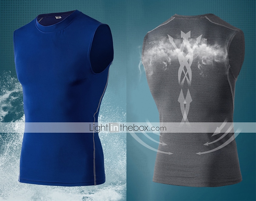 Hombre Camiseta sin mangas de gimnasio Camiseta sin Mangas de Compresión Sin Mangas Capa base Deportivo Otoño Poliéster Elastán Secado rápido Reductor del Sudor Entrenamiento de gimnasio Baloncesto 2025 - $12.99 –P10