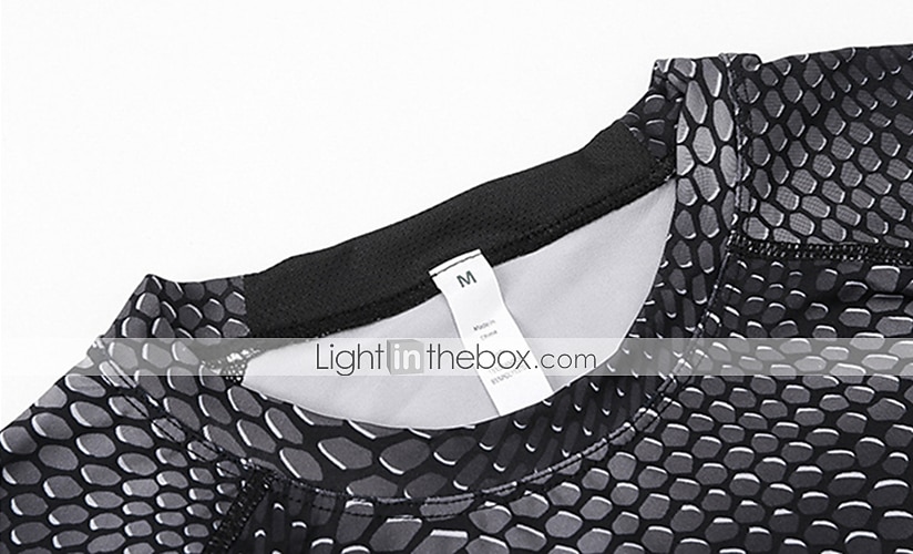 Men's Compression Shirt Running Shirt Long Sleeve Tee Tshirt Athletic Spandex Quick Dry Breathability Lightweight Stretchy Fitness Gym Workout Running Sportswear Activewear Snakeskin White Red Blue 2025 - $16.49 –P6