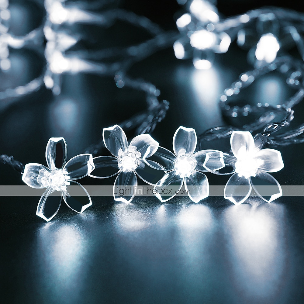 Luci a stringa di fiori di ciliegio solari da 5 m, luci a stringa di Natale impermeabili da 20 LED, luci da giardino bianche calde/rgb/blu per l'illuminazione notturna esterna di Natale del 2025 a $26.99 –P16