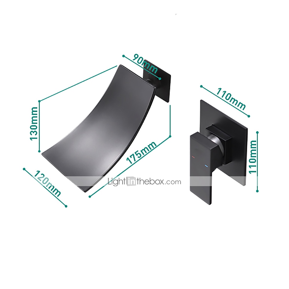 miscelatore per lavabo da bagno con montaggio a parete nero opaco, rubinetti per lavabo a scomparsa bocca a cascata monocomando 2 fori, rubinetti per vasca con miscelatore a valvola ruvida del 2025 a $145.99 –P1
