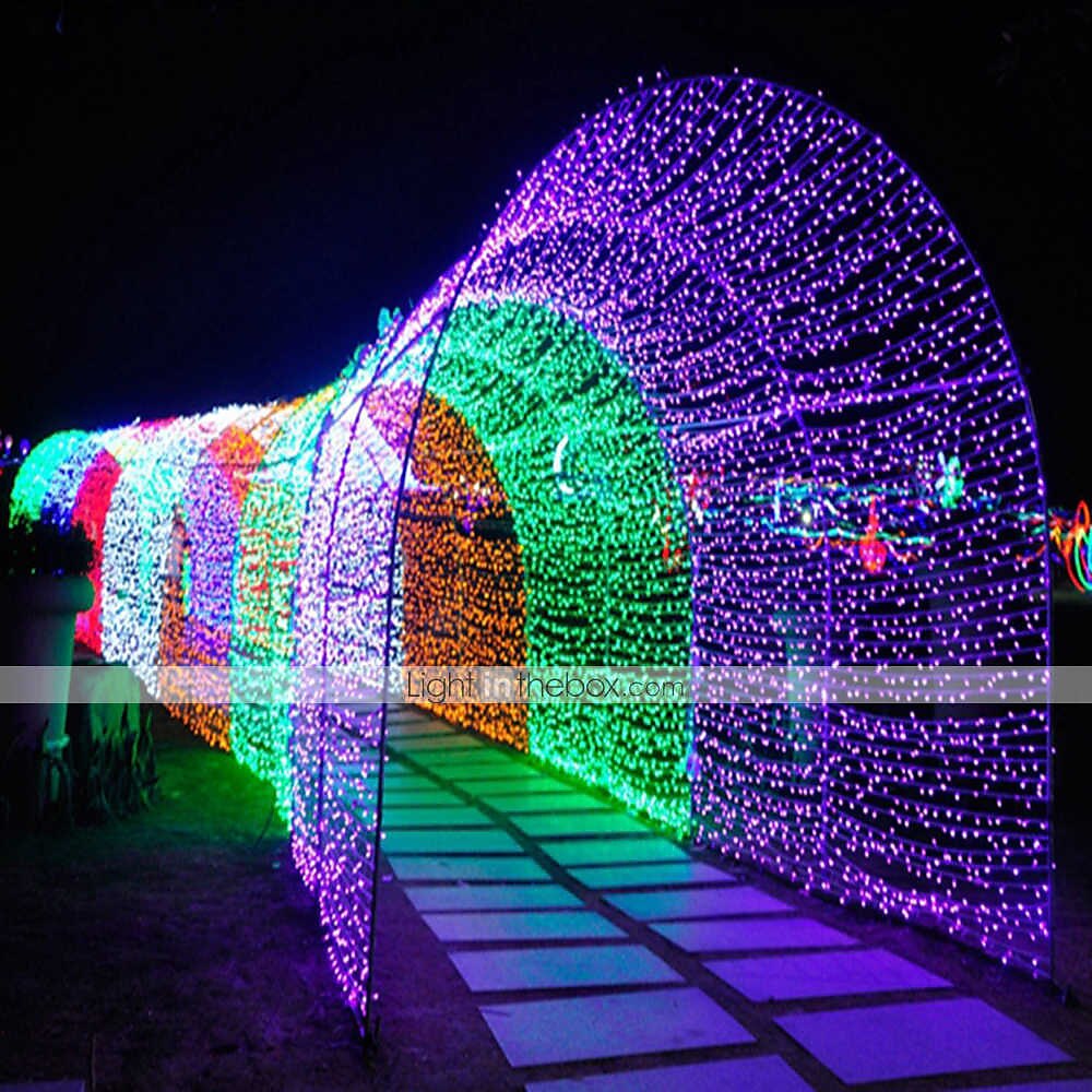 50m șir lumini, 400 led-uri alb cald, alb &amp; lumini decorative albastre impermeabile pentru petrecerea de Craciun 24v 2025 - $81.99 –P9