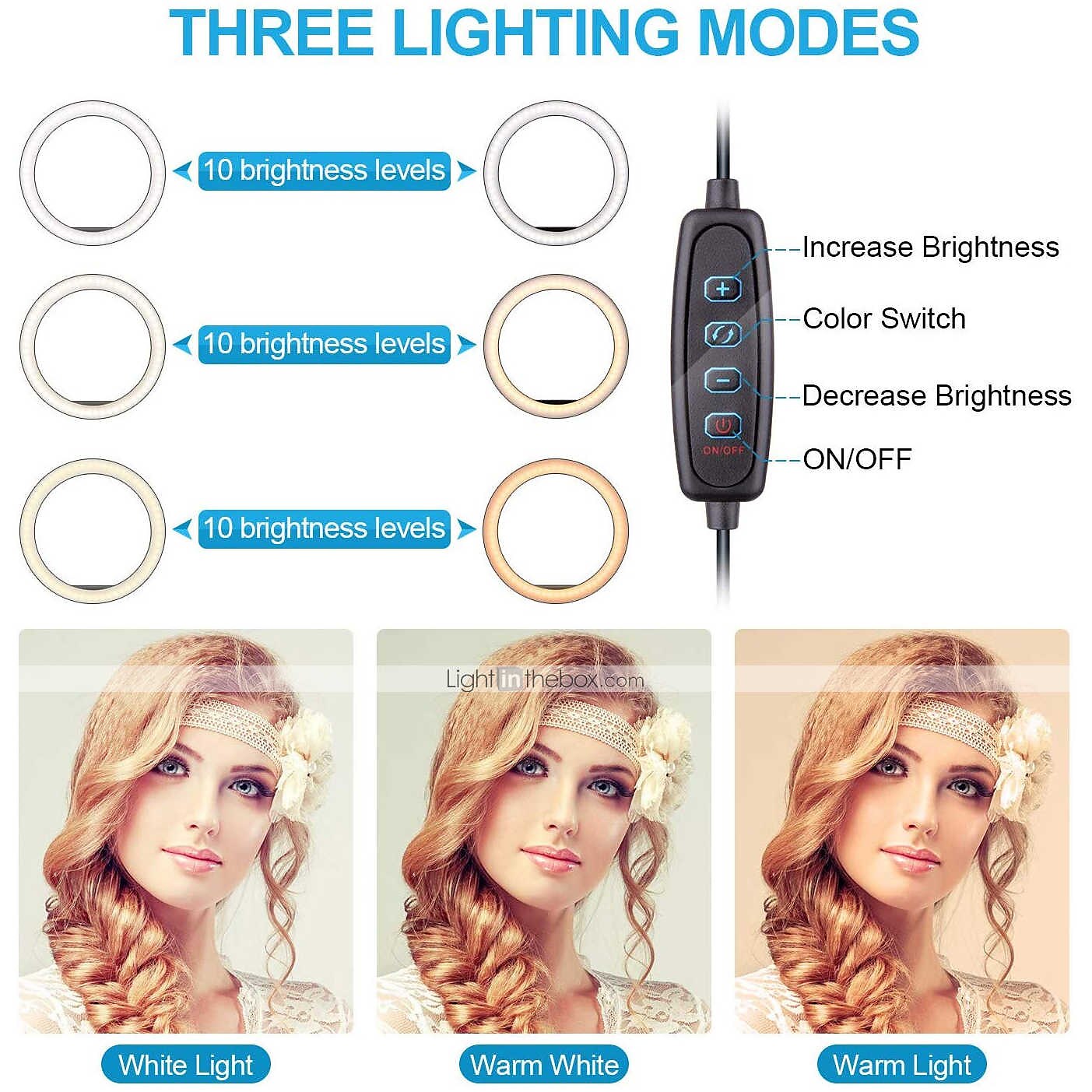 2025年 LEDリングライトランプ6"15cmデスクトップ三脚スタンドYouTubeビデオメイク用tiktokミニLEDカメラライト、携帯電話ホルダー付き、3つのライトモード& 11輝度レベル コレクション – $29.99 –P9