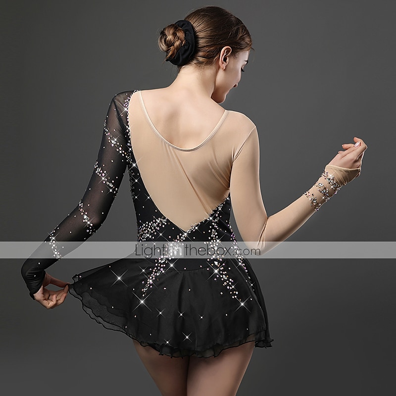 Sukienka łyżwiarska Damskie Dla dziewczynek Bruslení Sukienka Jasnożółty Perłowo-różowy Czarny Niejednolita całość Siateczka Spandeks Wysoka elastyczność Szkolenie Zawody Odzież łyżwiarska Ręcznie 2026 - $188.99 –P3