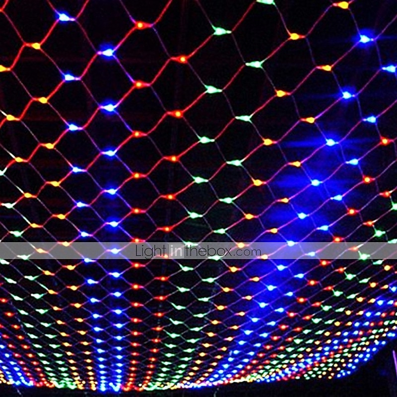 led hálós lámpák függönyfüzér lámpák 6mx4m 672leds 3mx2m 200leds 1,5mx1,5m 96 leds fehér meleg fehér kék több szín szoba party dekorációhoz csatlakoztatható 220v 2025 - $26.99 –P3