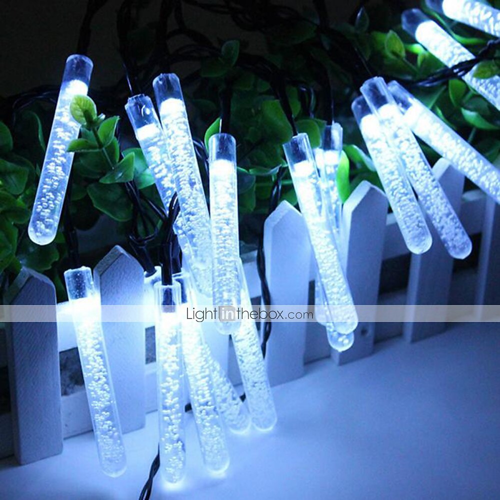 Guirlande lumineuse solaire d'extérieur de 5 m, 20 LED à bulles avec blanc chaud, RVB, blanc et bleu, lampe de jardin solaire d'extérieur étanche avec support de montage pour fête de mariage Noël de 2025 ? $33.99 –P6