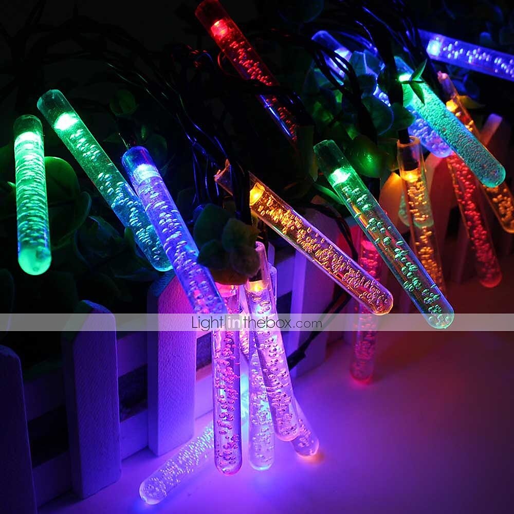 Guirlande lumineuse solaire d'extérieur de 5 m, 20 LED à bulles avec blanc chaud, RVB, blanc et bleu, lampe de jardin solaire d'extérieur étanche avec support de montage pour fête de mariage Noël de 2025 ? $33.99 –P11