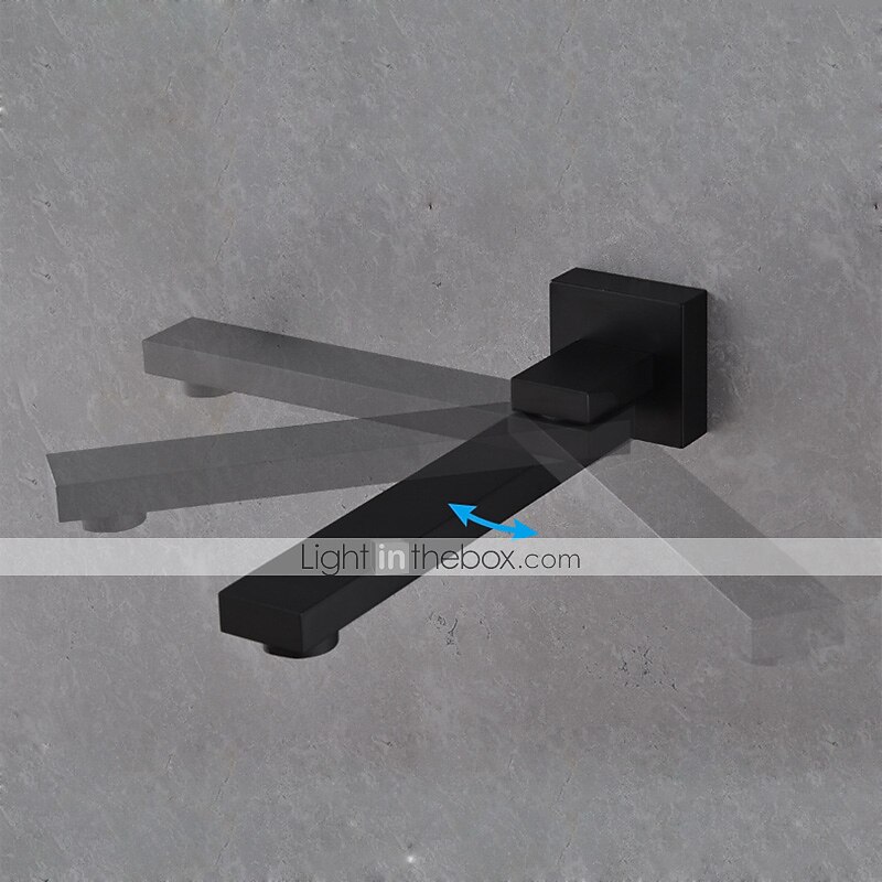 2026年 バスルームのシンクの蛇口 - シングル 幅150 x 長さ200cm ブラック 壁式 シングルハンドル二つの穴Bath Taps / 真鍮  コレクション – $388.69 –P3