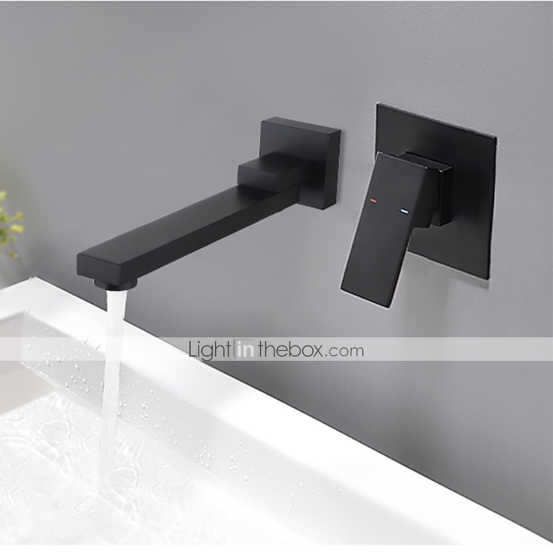 2026年 バスルームのシンクの蛇口 - シングル 幅150 x 長さ200cm ブラック 壁式 シングルハンドル二つの穴Bath Taps / 真鍮  コレクション – $388.69 –P10