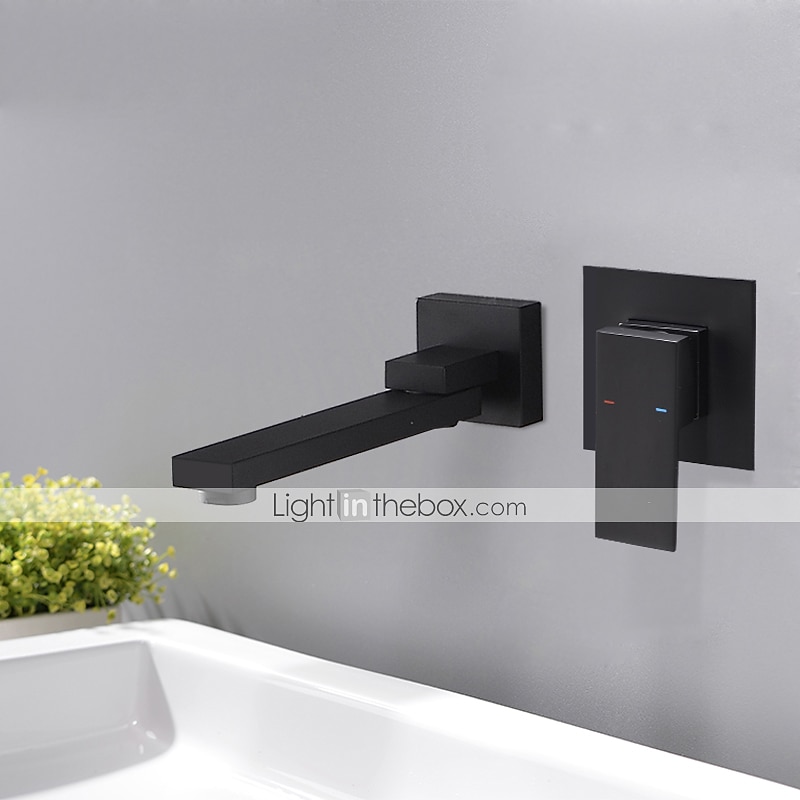 2026年 バスルームのシンクの蛇口 - シングル 幅150 x 長さ200cm ブラック 壁式 シングルハンドル二つの穴Bath Taps / 真鍮  コレクション – $388.69 –P6