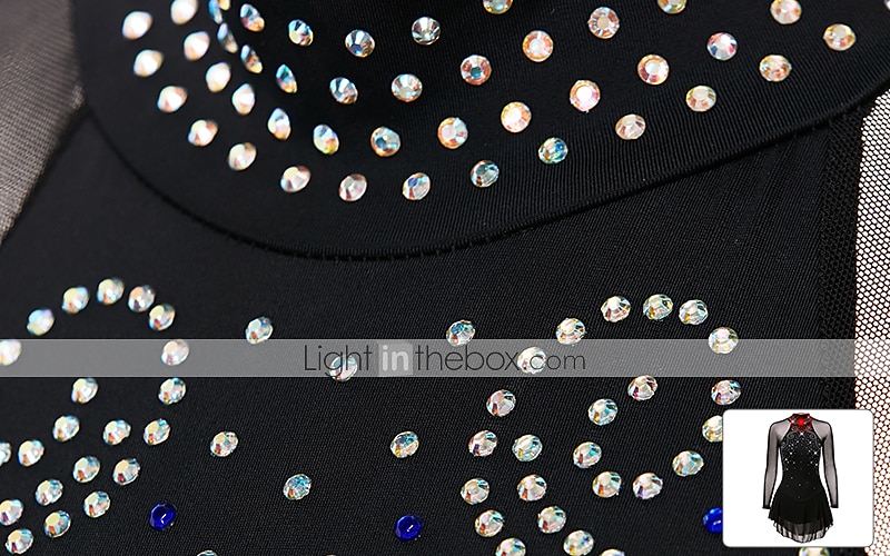 Kunstschaatsjurk Dames Voor meisjes Schaatsen Jurken Outfits Zwart Netstof Spandex Hoge Elasticiteit Oefenen Professioneel Wedstrijd Kunstschaatskleding Anatomisch ontwerp Sneldrogend Met de hand 2025 - $112.99 –P6