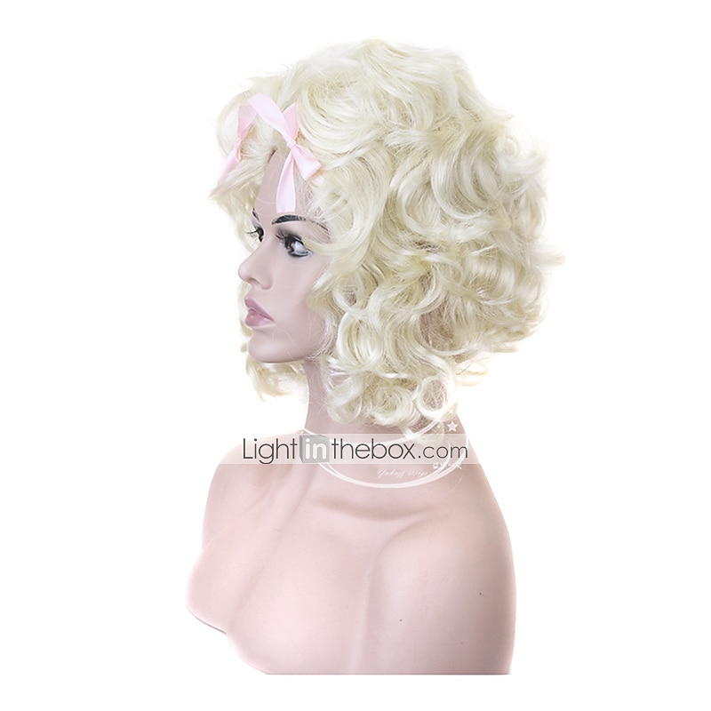Blonde parykker kvinner tilbehør cosplay parykk krøllete Marie Antoinette lagdelt hårklipp parykk middels lengde platina blond syntetisk hår 14 tommer kvinner bryllup ungdom blond hårglede 2025 - $32.99 –P3