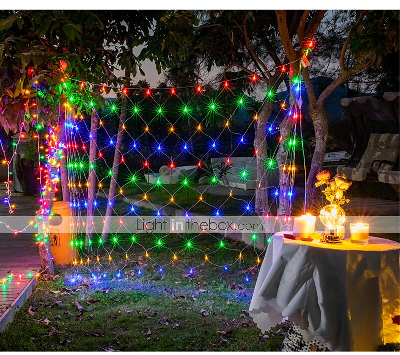 1.5x1.5M LED Net Lights, Waterproof Outdoor String Lights, Multi-color Fairy Curtain Lights for Christmas, Wedding, Garden and Holiday Decoration 2025 - $12.99 –P10