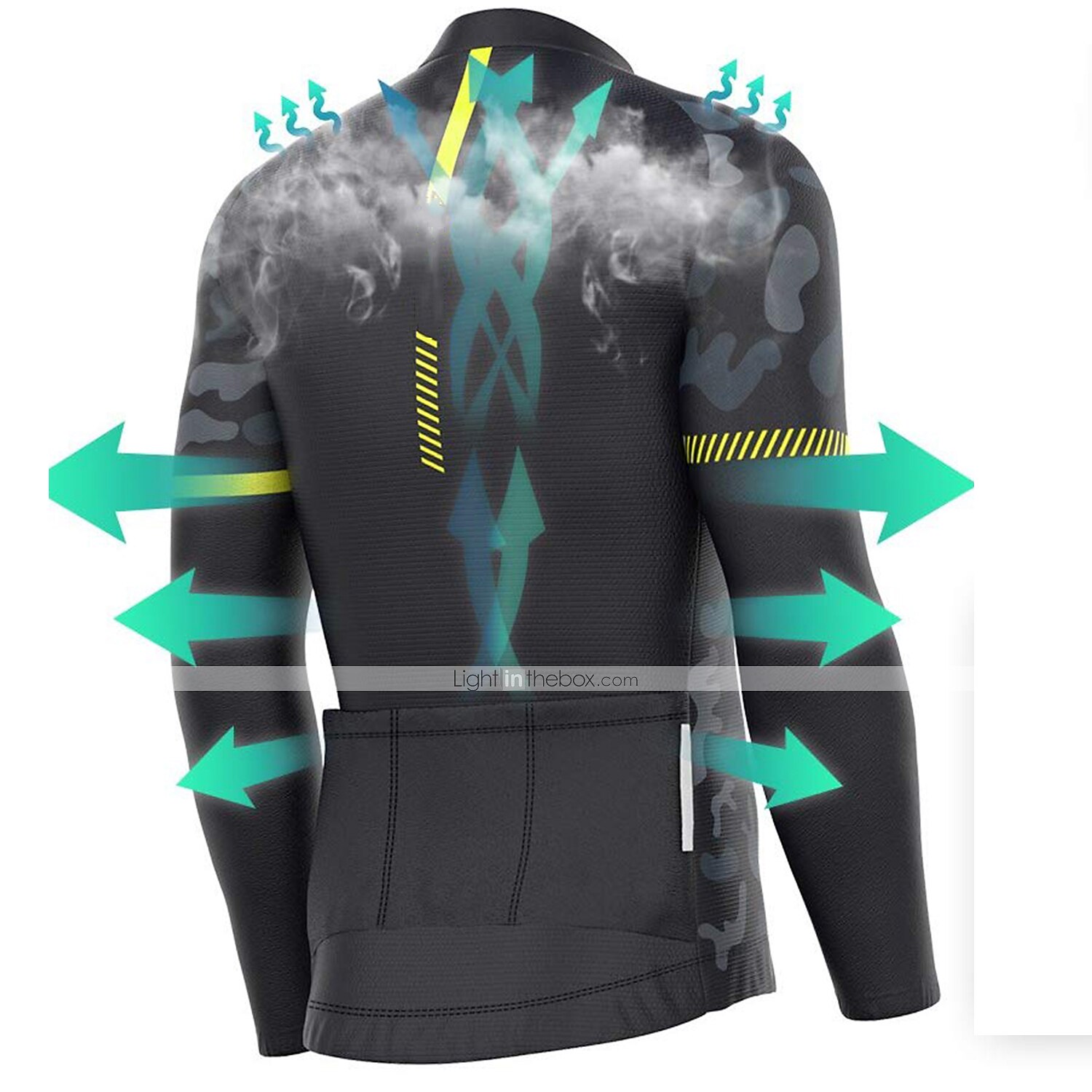 Męskie Koszulka rowerowa Geometryczny Niejednolita całość Wzory Długi rękaw Rower Dżersej Top z 3 tylnymi kieszeniami Kolarstwo górskie Kolarstwie szosowym Keep Warm Odporny na UV Kolarstwo Szybkie 2026 - $34.99 –P3