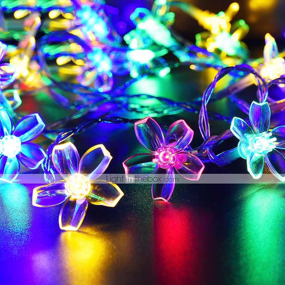 Luci a stringa di fiori di ciliegio solari da 5 m, luci a stringa di Natale impermeabili da 20 LED, luci da giardino bianche calde/rgb/blu per l'illuminazione notturna esterna di Natale del 2025 a $26.99 –P11