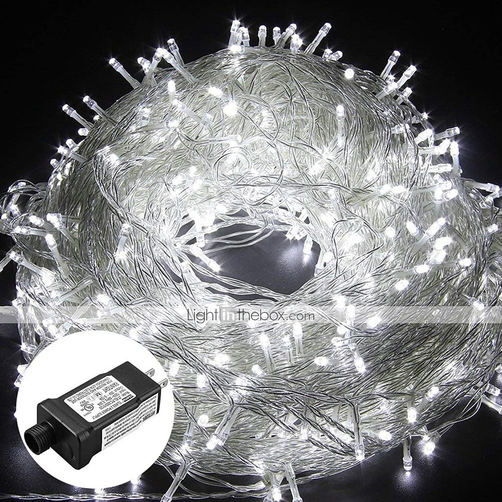 50m șir lumini, 400 led-uri alb cald, alb &amp; lumini decorative albastre impermeabile pentru petrecerea de Craciun 24v 2025 - $81.99 –P1