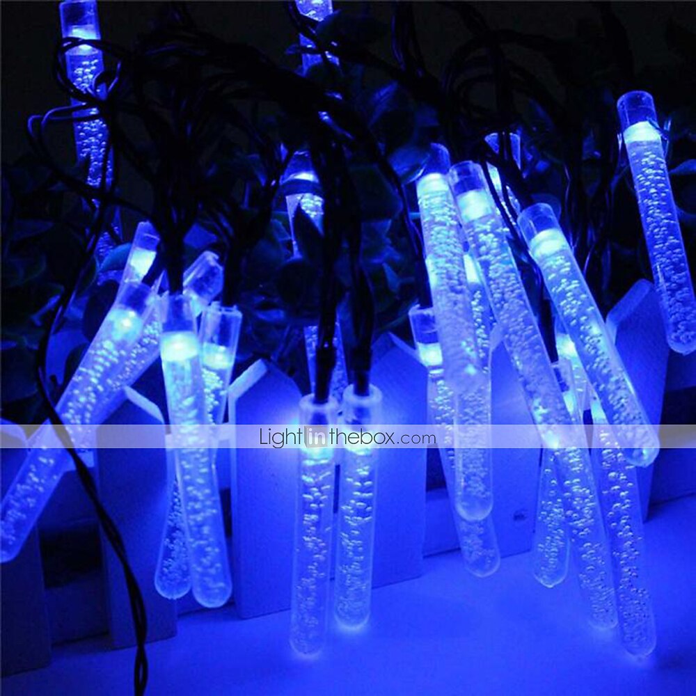 Guirlande lumineuse solaire d'extérieur de 5 m, 20 LED à bulles avec blanc chaud, RVB, blanc et bleu, lampe de jardin solaire d'extérieur étanche avec support de montage pour fête de mariage Noël de 2025 ? $33.99 –P7