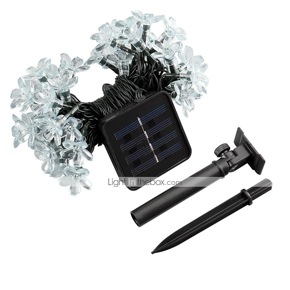 Luci a stringa di fiori di ciliegio solari da 5 m, luci a stringa di Natale impermeabili da 20 LED, luci da giardino bianche calde/rgb/blu per l'illuminazione notturna esterna di Natale del 2025 a $26.99 –P18