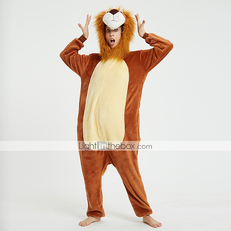 Kigurumi Pajamas Fancy Costume Onesie Costume Animal Lion Cartoon Warm  Comfy Adults' Unisex Men and Women Halloween Carnival Party Performance  Homewear Dress Up 2026 - $51.99