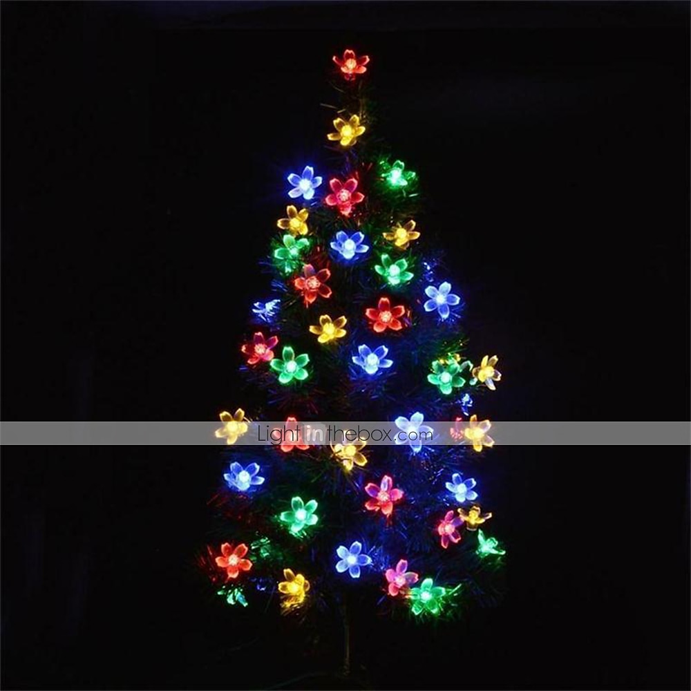 Luci a stringa di fiori di ciliegio solari da 5 m, luci a stringa di Natale impermeabili da 20 LED, luci da giardino bianche calde/rgb/blu per l'illuminazione notturna esterna di Natale del 2025 a $26.99 –P13