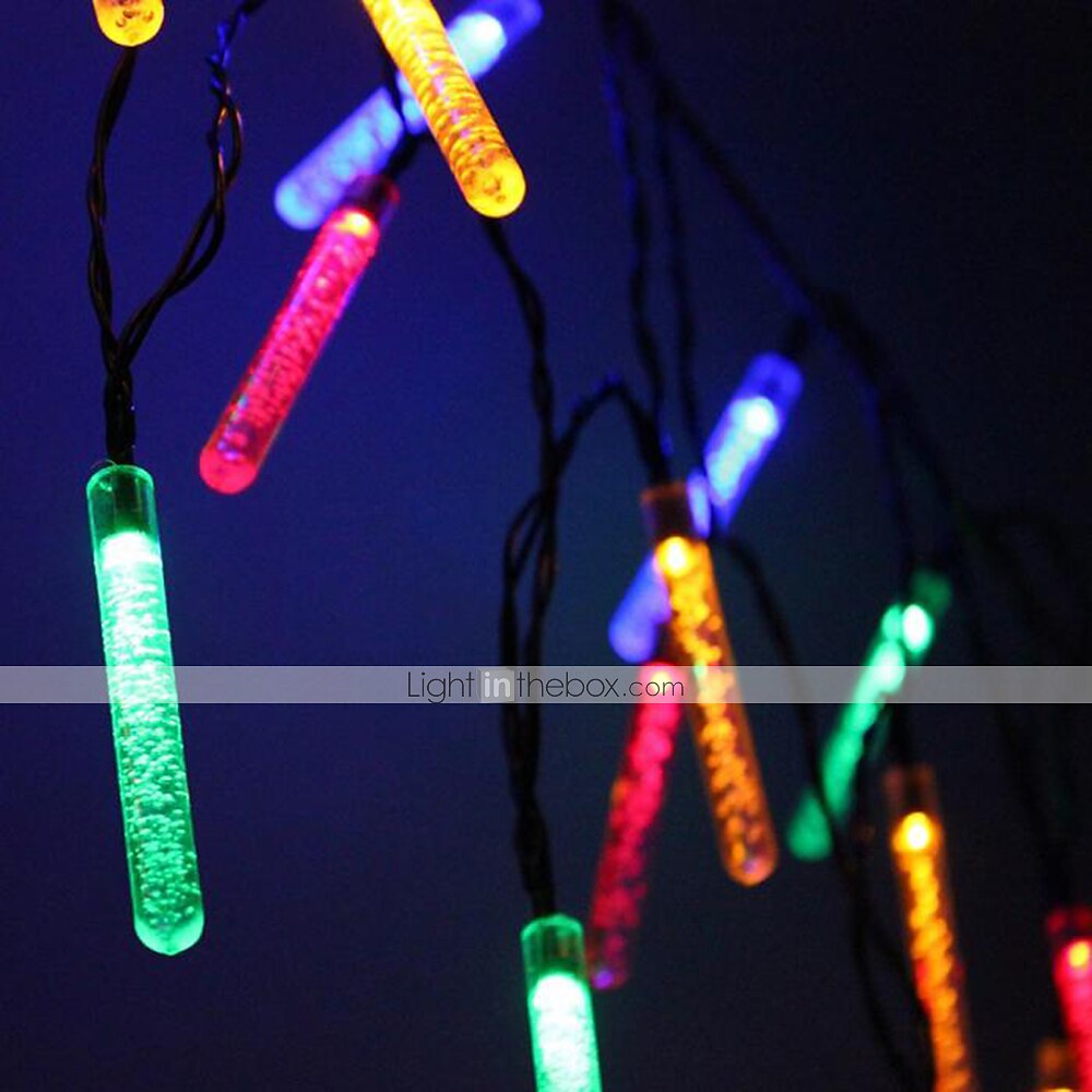 Guirlande lumineuse solaire d'extérieur de 5 m, 20 LED à bulles avec blanc chaud, RVB, blanc et bleu, lampe de jardin solaire d'extérieur étanche avec support de montage pour fête de mariage Noël de 2025 ? $33.99 –P13