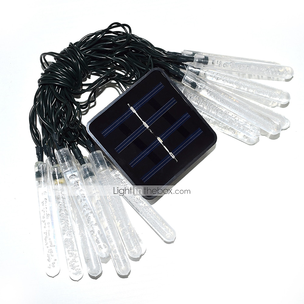 Guirlande lumineuse solaire d'extérieur de 5 m, 20 LED à bulles avec blanc chaud, RVB, blanc et bleu, lampe de jardin solaire d'extérieur étanche avec support de montage pour fête de mariage Noël de 2025 ? $33.99 –P2