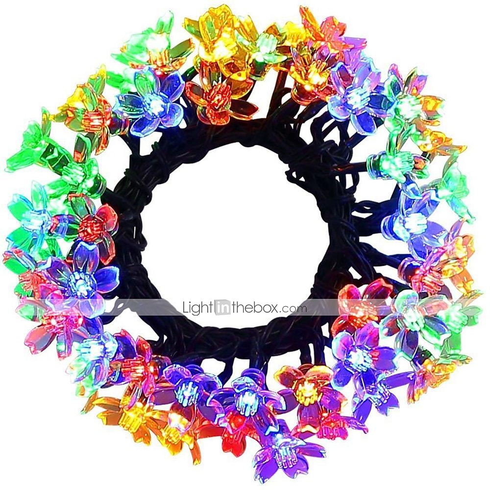 Luci a stringa di fiori di ciliegio solari da 5 m, luci a stringa di Natale impermeabili da 20 LED, luci da giardino bianche calde/rgb/blu per l'illuminazione notturna esterna di Natale del 2025 a $26.99 –P9