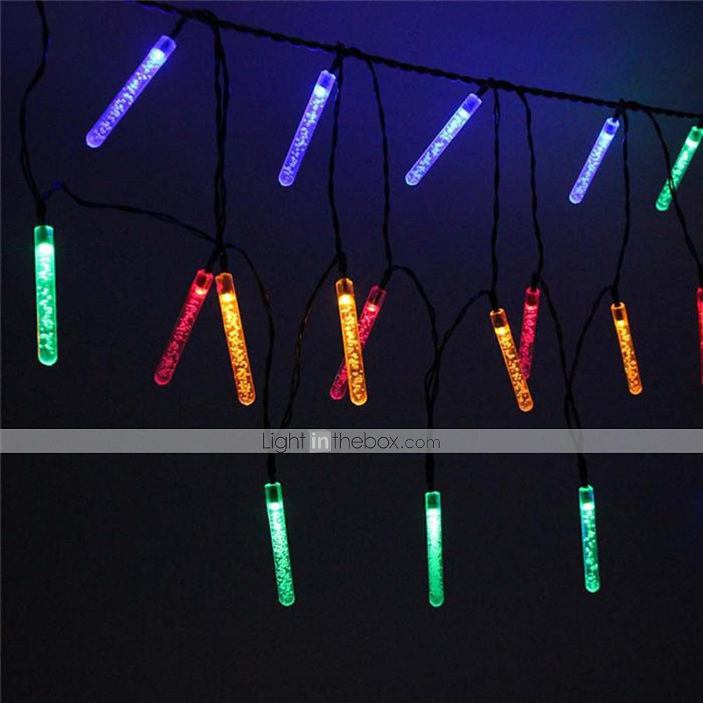 Guirlande lumineuse solaire d'extérieur de 5 m, 20 LED à bulles avec blanc chaud, RVB, blanc et bleu, lampe de jardin solaire d'extérieur étanche avec support de montage pour fête de mariage Noël de 2025 ? $33.99 –P12