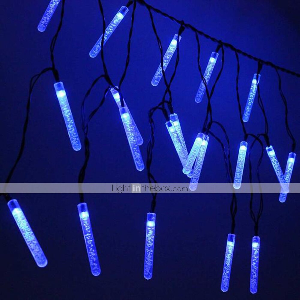 Guirlande lumineuse solaire d'extérieur de 5 m, 20 LED à bulles avec blanc chaud, RVB, blanc et bleu, lampe de jardin solaire d'extérieur étanche avec support de montage pour fête de mariage Noël de 2025 ? $33.99 –P10