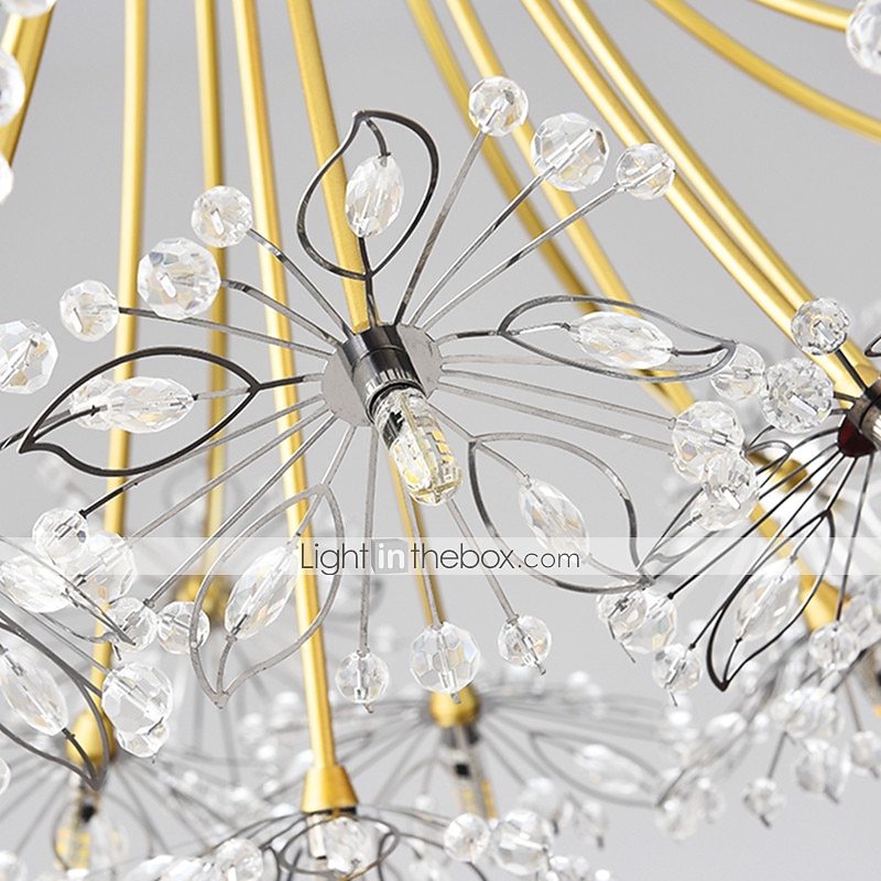 77 cm Modern Firework Chandeliers 19 Lights Crystal Dandelion Chandelier Pendant Lights Fixtures Sputnik Globe Design Artistic Nordic Style Living Room Bedroom Restaurant Flower Design 2025 - $467.69 –P9