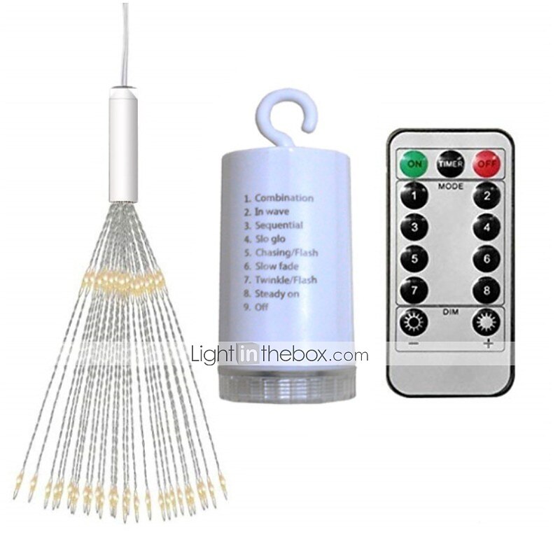 Elegant Wedding Party Reception Outdoor Waterproof Firework Lights - 180 LED Starburst Copper Wire Twinkle Lights, 8 Modes, Remote Hanging Lights for Patio, Bedroom & Garden Decor 2025 - $26.99 –P3