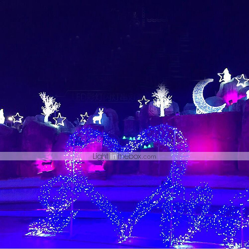 50m șir lumini, 400 led-uri alb cald, alb &amp; lumini decorative albastre impermeabile pentru petrecerea de Craciun 24v 2025 - $81.99 –P10