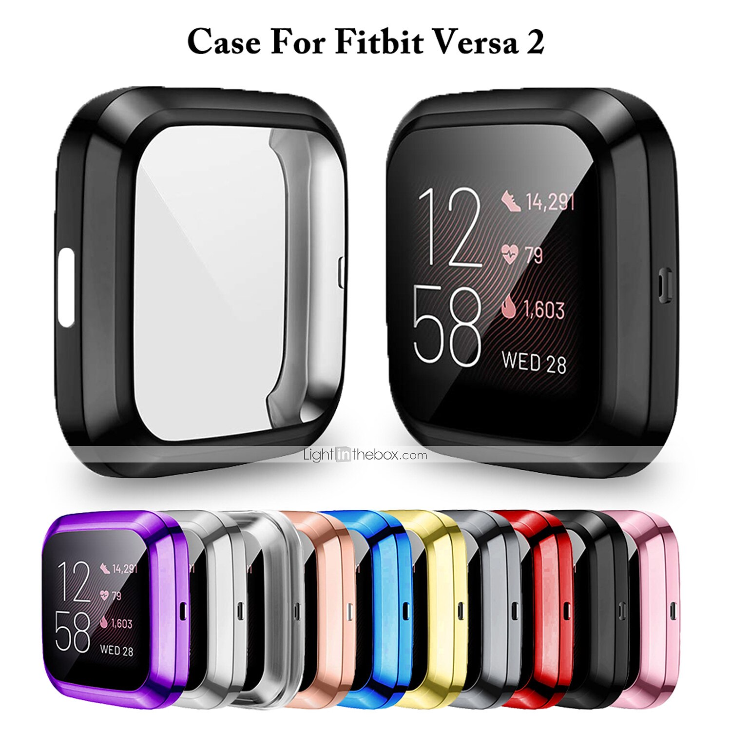 For Fitbit Versa Silicone Protective TPU Shell Case Screen Protector Cover Xmas 