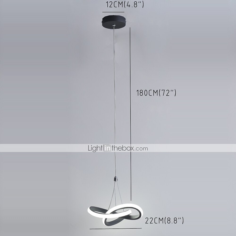 22cm 1 lumière 15w mini suspension led lampe d'ambiance aluminium noir blanc peint pour salon chambre salle à manger blanc chaud / blanc de 2025 ? $101.99 –P12
