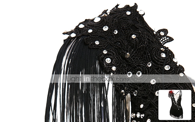 Eiskunstlaufkleid Damen Mädchen Eislaufen Kleider Schwarz Weiß Gelb Kreuz und quer Quaste Gitter Spandex Hochelastisch Wettbewerb Eiskunstlaufkleidung Ärmellos Latintanz Eislaufen Wintersport 2025 - $86.99 –P8