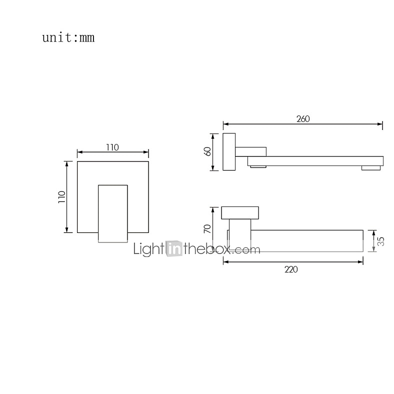 2026年 バスルームのシンクの蛇口 - シングル 幅150 x 長さ200cm ブラック 壁式 シングルハンドル二つの穴Bath Taps / 真鍮  コレクション – $388.69 –P5