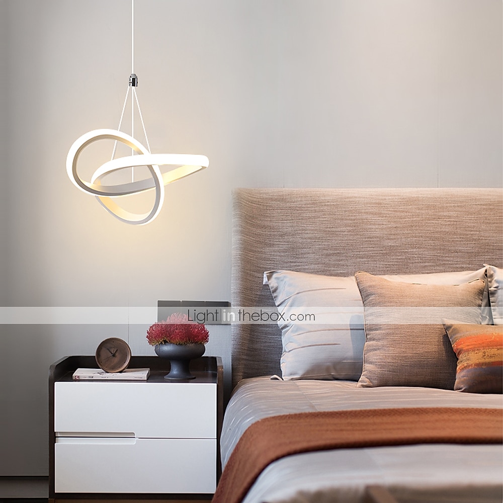 22cm 1 lumière 15w mini suspension led lampe d'ambiance aluminium noir blanc peint pour salon chambre salle à manger blanc chaud / blanc de 2025 ? $101.99 –P2