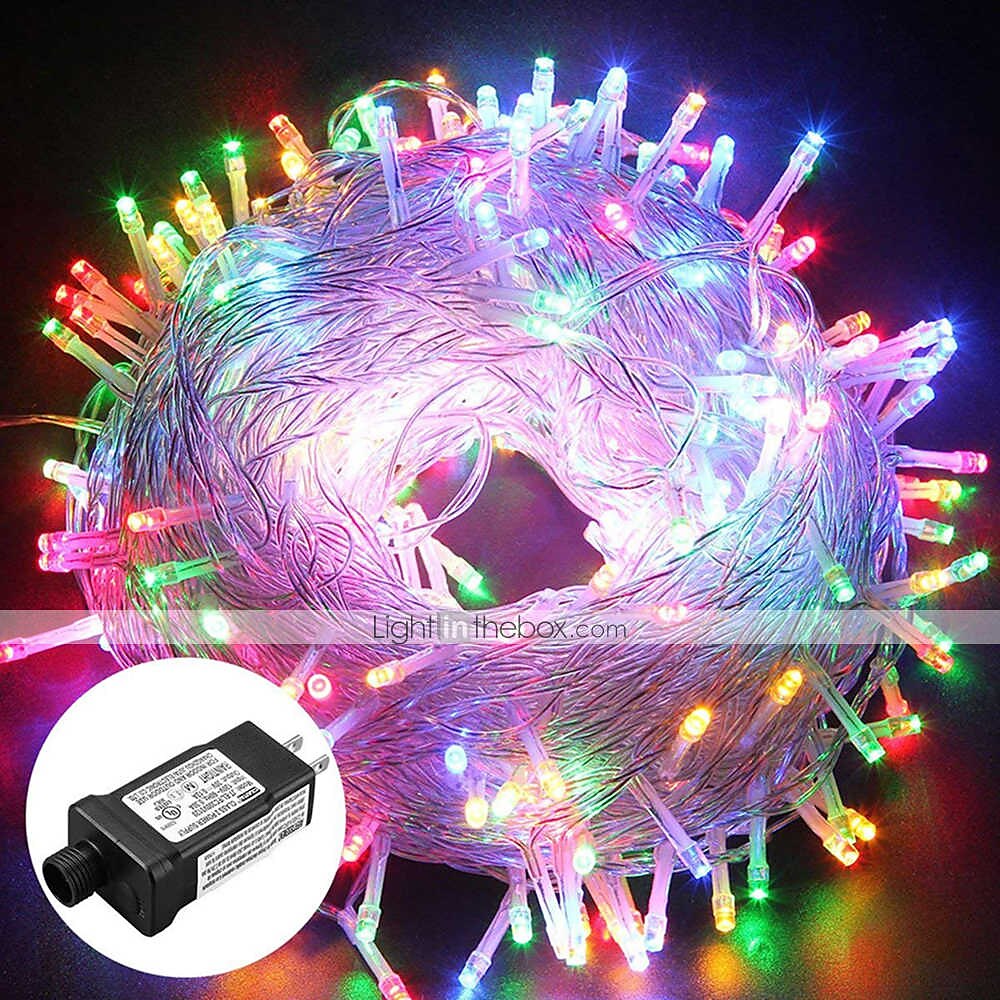 50m șir lumini, 400 led-uri alb cald, alb &amp; lumini decorative albastre impermeabile pentru petrecerea de Craciun 24v 2025 - $81.99 –P4