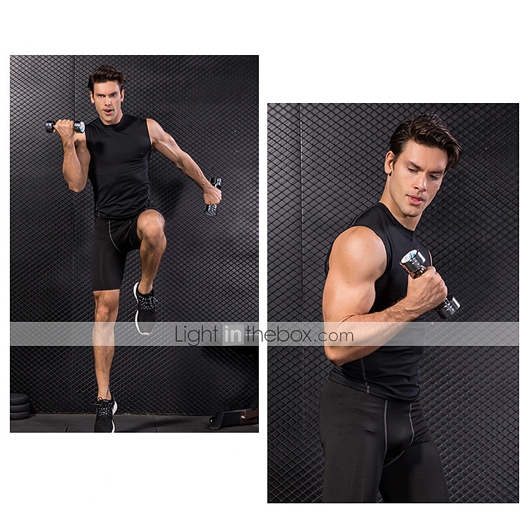 Hombre Camiseta sin mangas de gimnasio Camiseta sin Mangas de Compresión Sin Mangas Capa base Deportivo Otoño Poliéster Elastán Secado rápido Reductor del Sudor Entrenamiento de gimnasio Baloncesto 2025 - $12.99 –P3