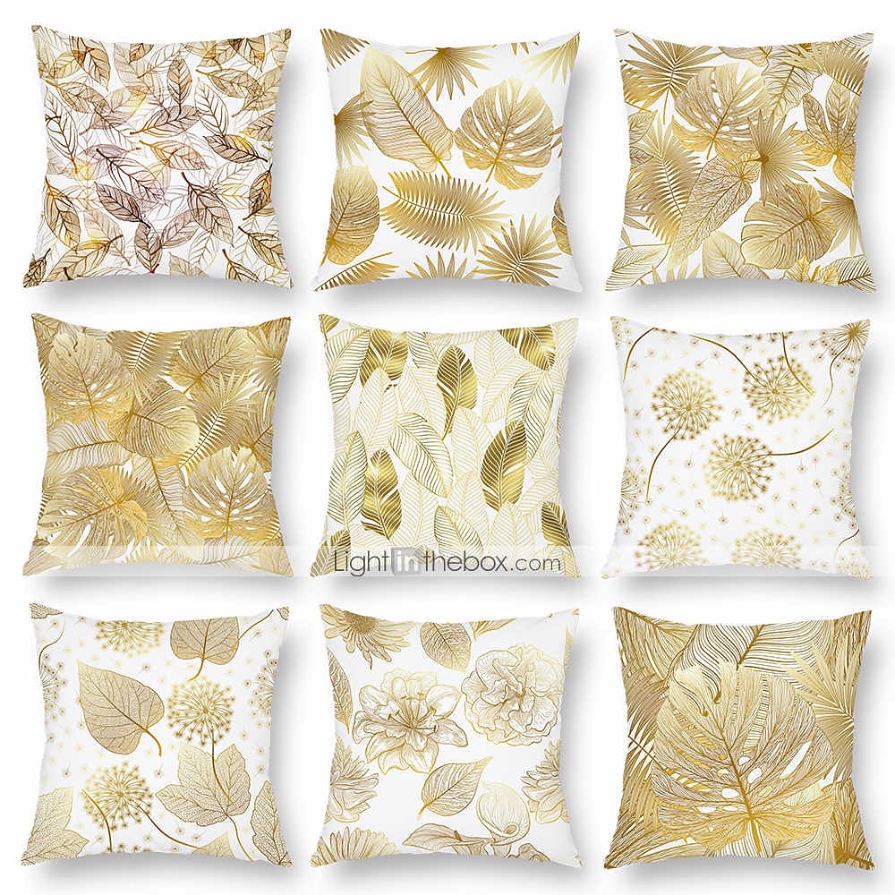 1 federa per cuscino in velluto, motivo floreale&amp;Piante Classiche Pastorali Quadrate Tradizionali Classiche Cuscini Da Esterno Per Divano Divano Letto Poltroncine Dorate del 2025 a $13.99 –P10