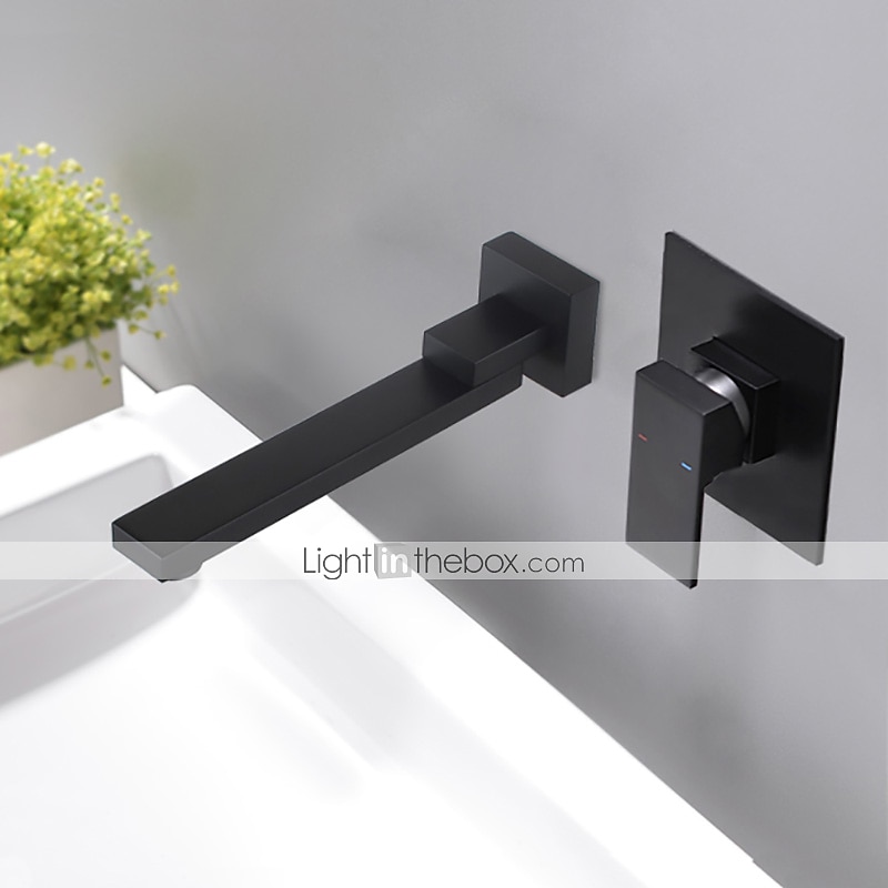 2026年 バスルームのシンクの蛇口 - シングル 幅150 x 長さ200cm ブラック 壁式 シングルハンドル二つの穴Bath Taps / 真鍮  コレクション – $388.69 –P2