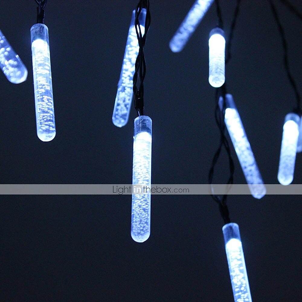 Guirlande lumineuse solaire d'extérieur de 5 m, 20 LED à bulles avec blanc chaud, RVB, blanc et bleu, lampe de jardin solaire d'extérieur étanche avec support de montage pour fête de mariage Noël de 2025 ? $33.99 –P5