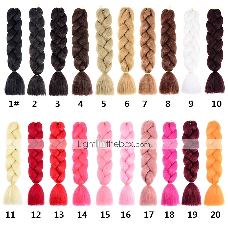 Дреды / Искусственные локоны Прямой Искусственные волосы 24 дюймы Наращивание волос хохол Красный Черный 2шт Faux Locs парик Африканские косички Жен. фестиваль 2026 - $30.99 –P3