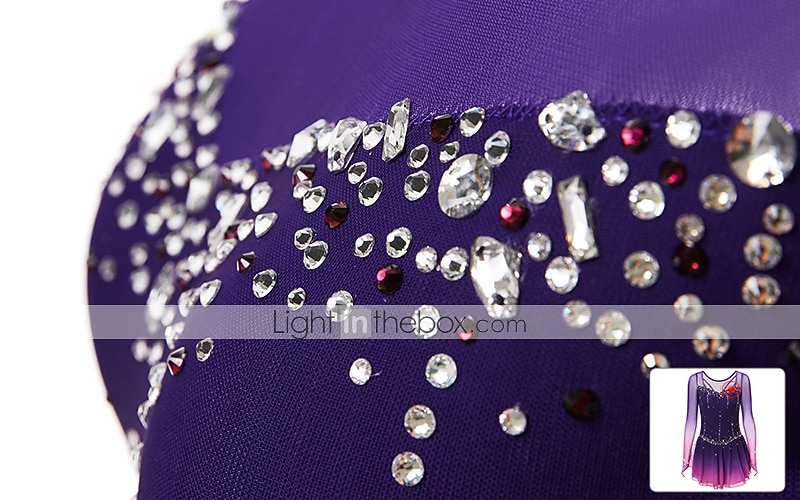 Taitoluistelupuku Naisten Tyttöjen Luistimet Hameet Tumma harmaa Violetti Purppura Silmukka Spandex Erittäin elastinen Kouluts Harjoittelu Kilpailu Luisteluasu Käsintehty Klassinen Kristalli / Strassi 2026 - $168.99 –P4