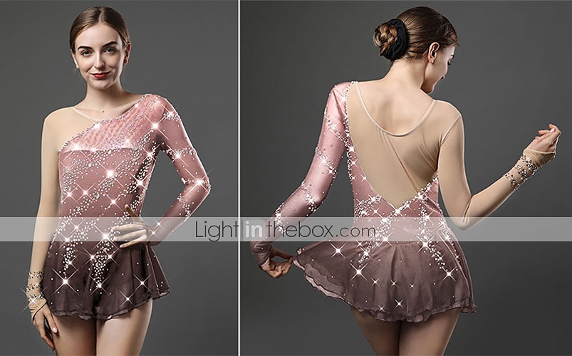 Sukienka łyżwiarska Damskie Dla dziewczynek Bruslení Sukienka Jasnożółty Perłowo-różowy Czarny Niejednolita całość Siateczka Spandeks Wysoka elastyczność Szkolenie Zawody Odzież łyżwiarska Ręcznie 2026 - $188.99 –P14