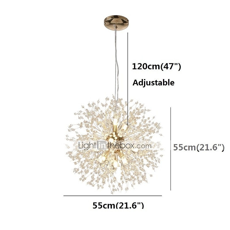 12-Lights Modern Electroplated Globe Chandeliers Firework Led Nordic Style Pendant Lights Living Room Dining Room G9 Bulb Base 2025 - $265.89 –P1